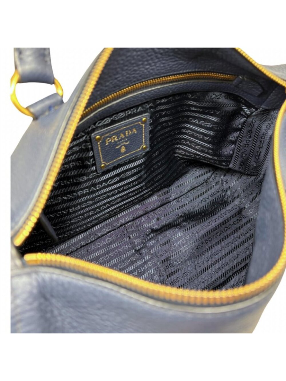 Prada 2-Way Bag Navy Leather - Picture 5 of 10